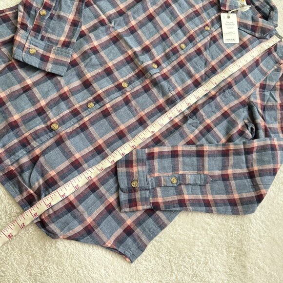 Marine Layer meadow shirts button down size medium plaid wrap back Collared new - Picture 7 of 13